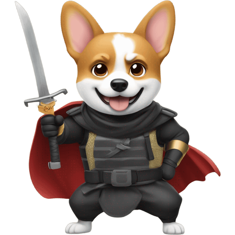 Corgi ninja fighting crime emoji