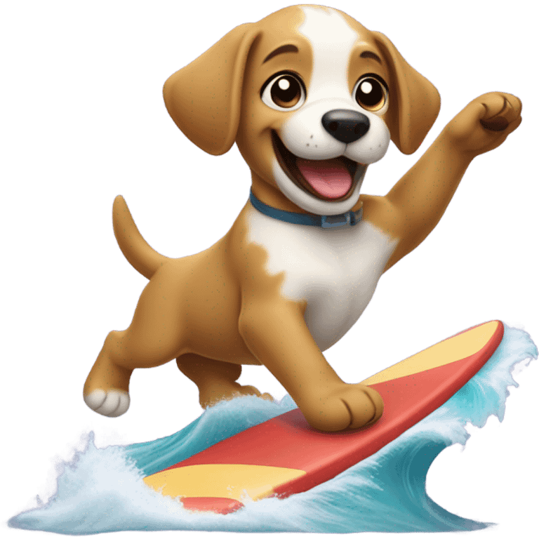 Puppy surfing emoji