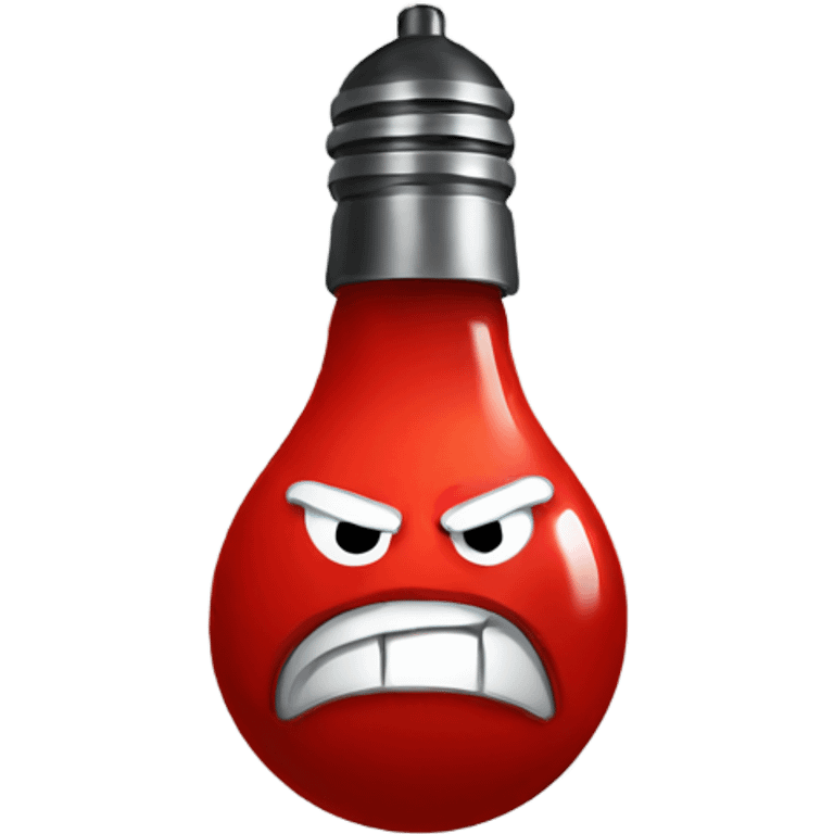 A red bulb angry emoji