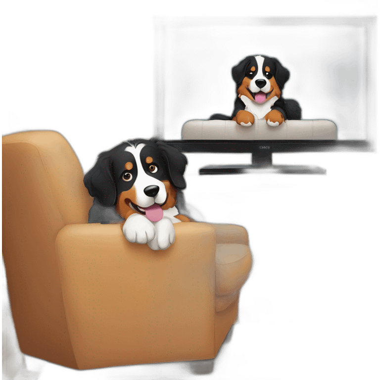 bernese mountain dog watching tv emoji