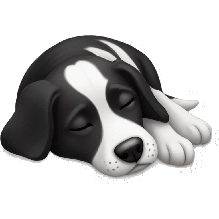 black and white dog sleeping emoji