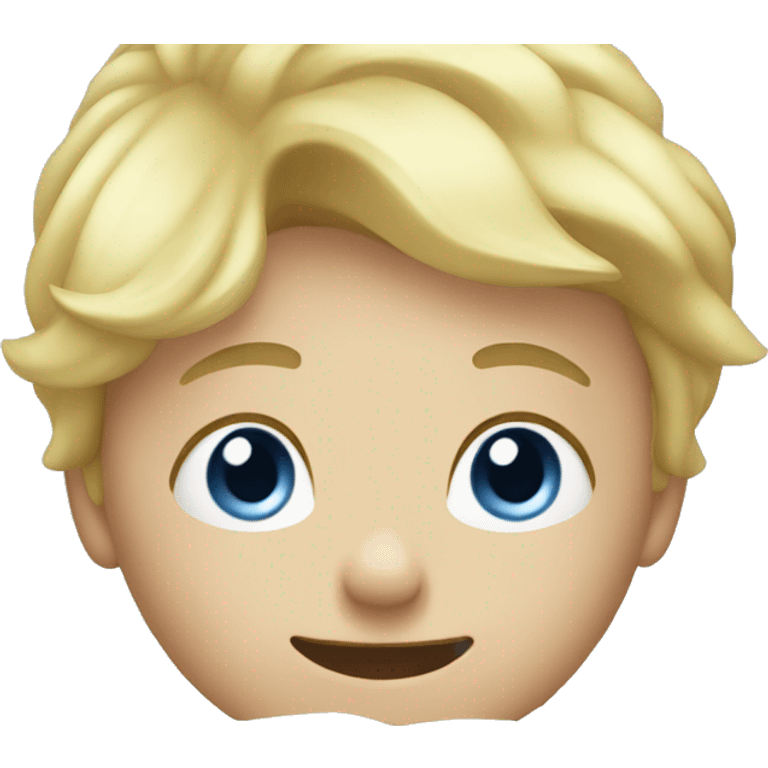 blonde blue eyes boy under the bed emoji