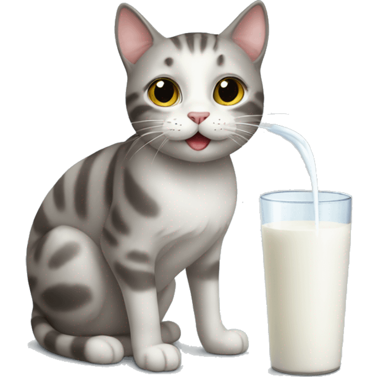 Cat drinks milk  emoji