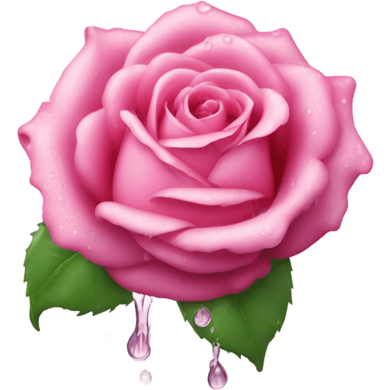 Wet pink rose emoji