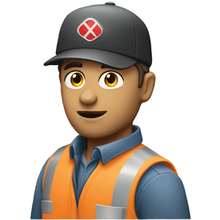 Truck driver looking around emoji