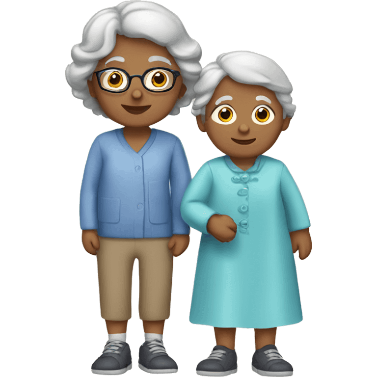 Grandma with a boy and girl emoji