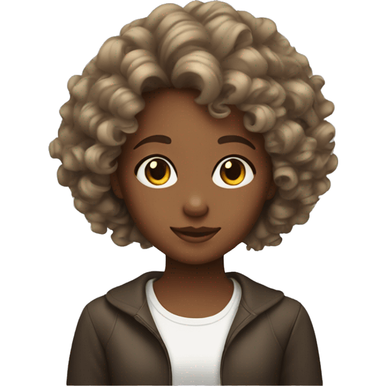 Girl with curly highlights emoji