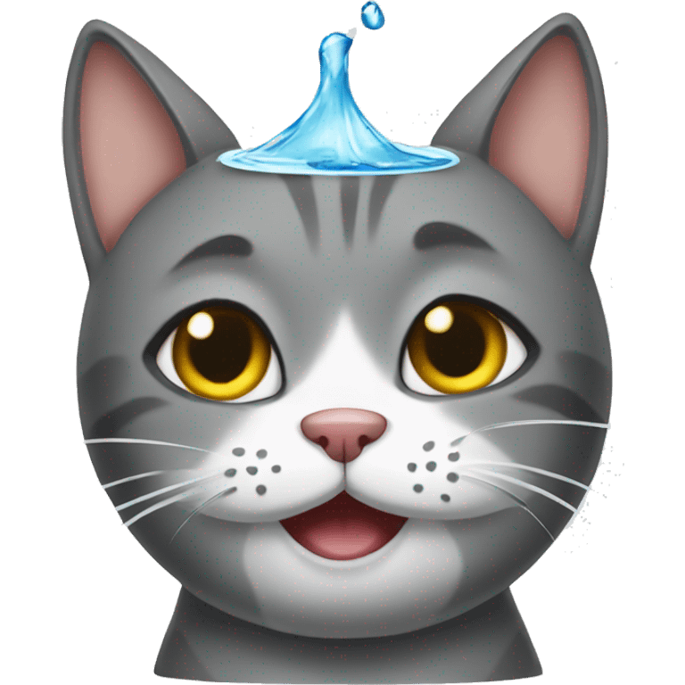 Cat drink water emoji