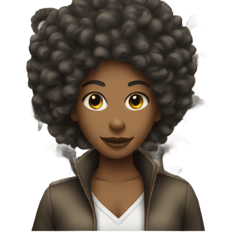 Black girl with Afro  emoji