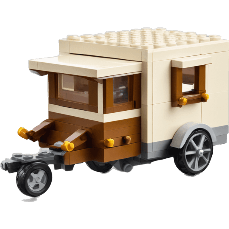 Lego horse drawn 6 wheel caravan  emoji