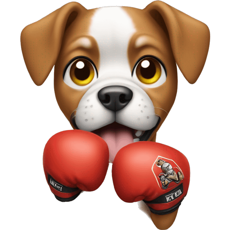 Dog wearing boxing gloves  emoji