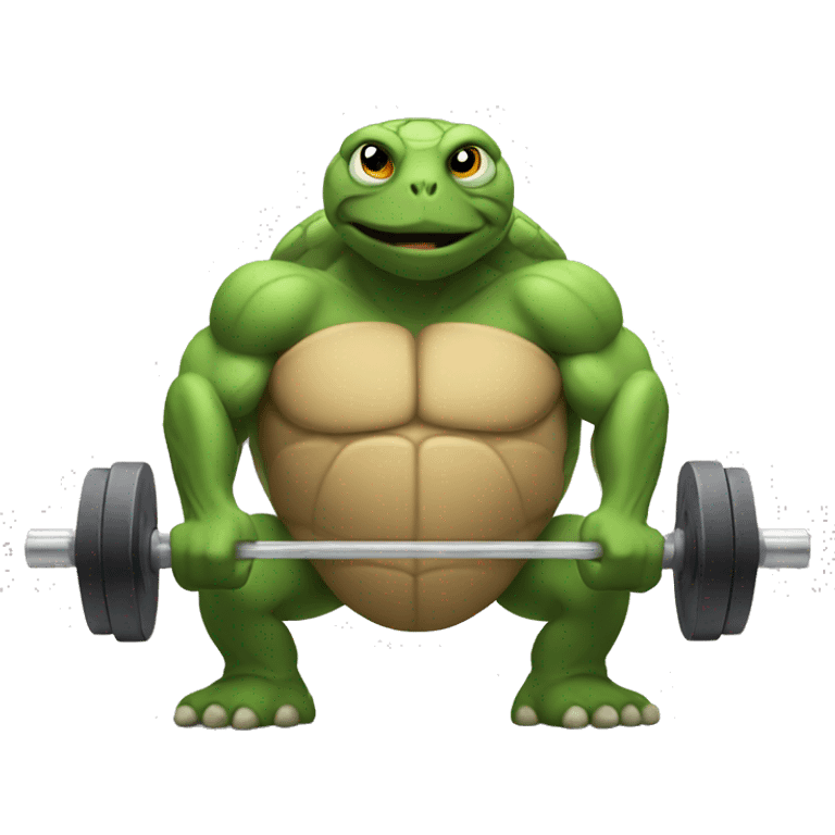 Muscle turtle that lift weights emoji