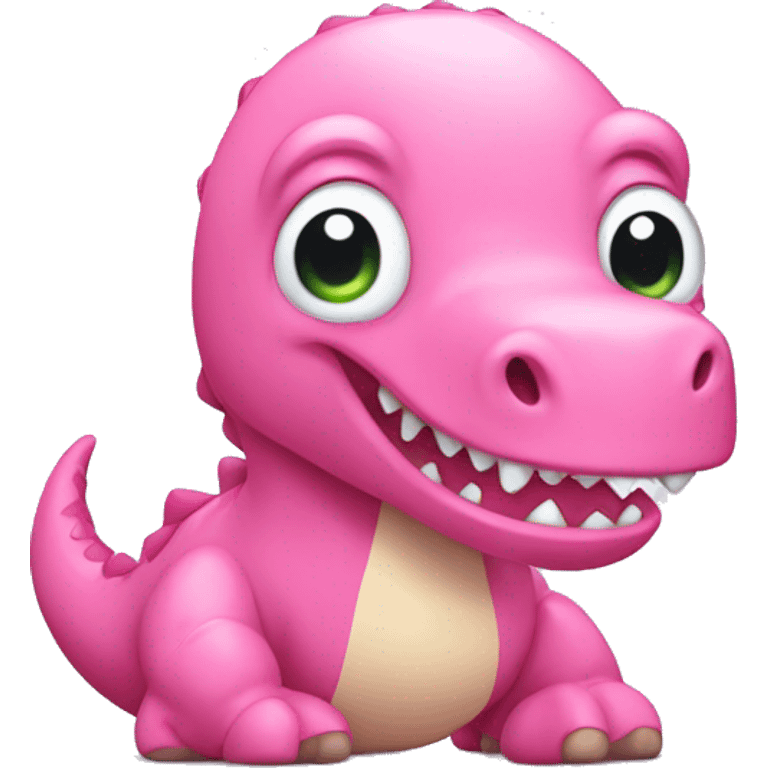 pink dinosaur with a white bow emoji