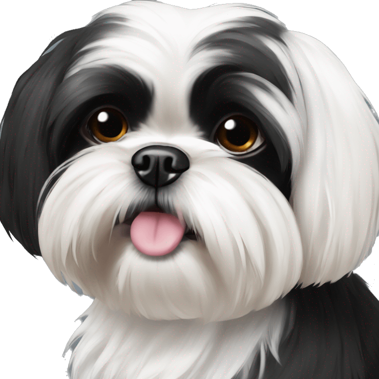 black and white shih tzu with different colored eyes emoji