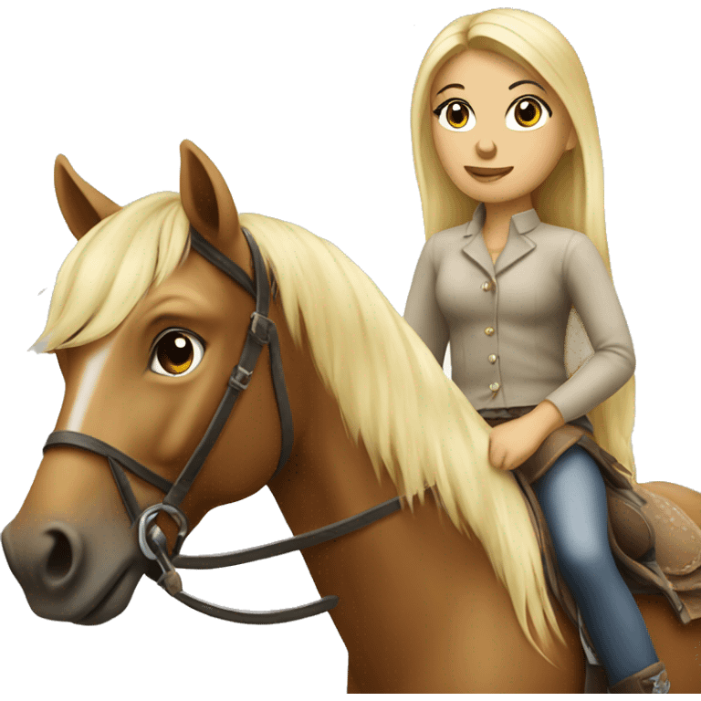 blondie girl on horse emoji