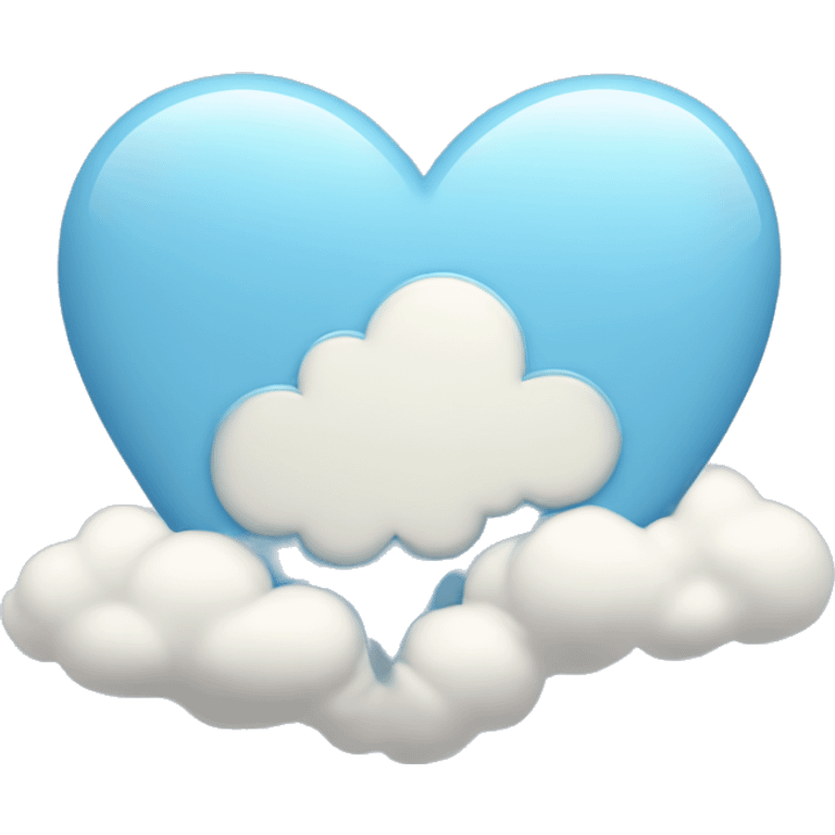 light blue heart + cloud + city emoji