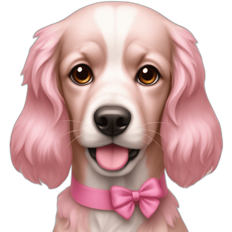 Chien avec des poiles rose emoji