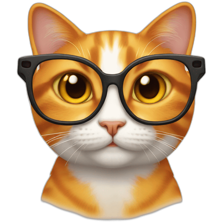 Cat orange smile glasses emoji