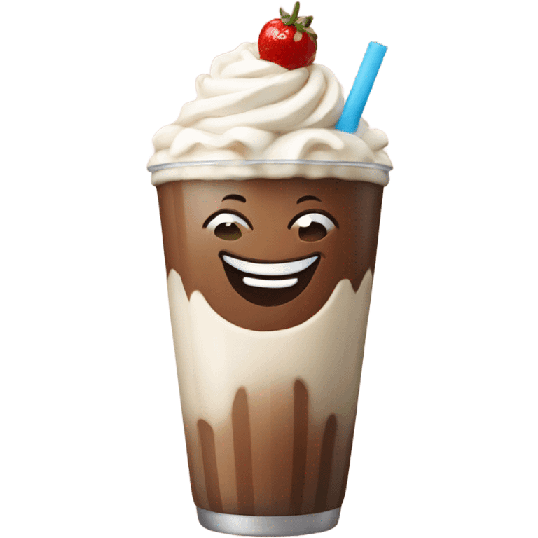 Very happy emoji with milkshake  emoji