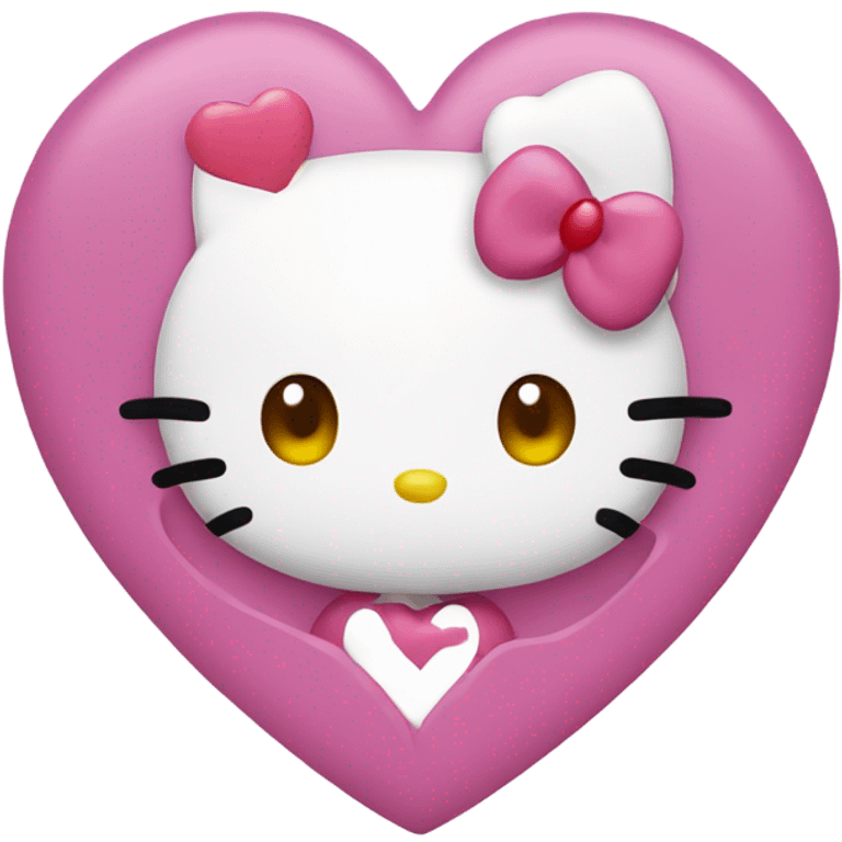 hello kitty with heart emoji