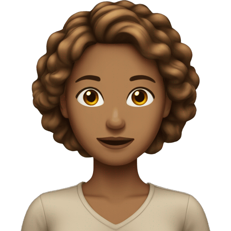 tan women with brown hair and highlights emoji