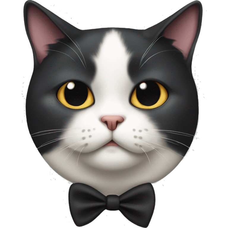 Fat tuxedo cat with spot on his nose emoji