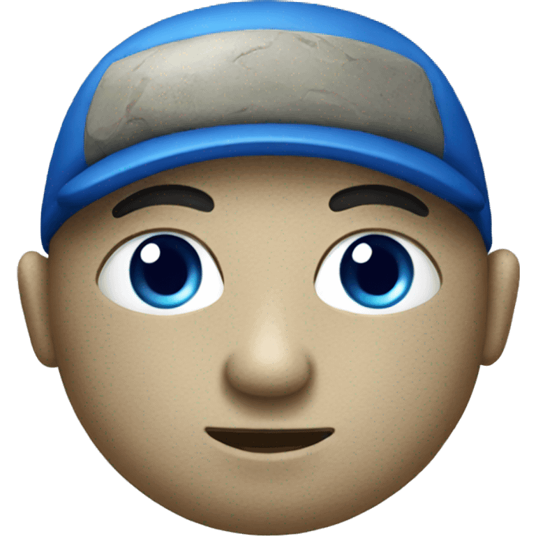 stone with a blue cap on its head emoji