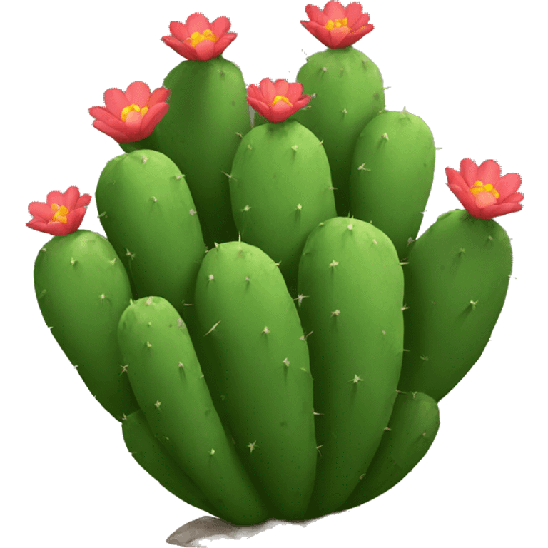 round Nopal + no pot + no flowers emoji