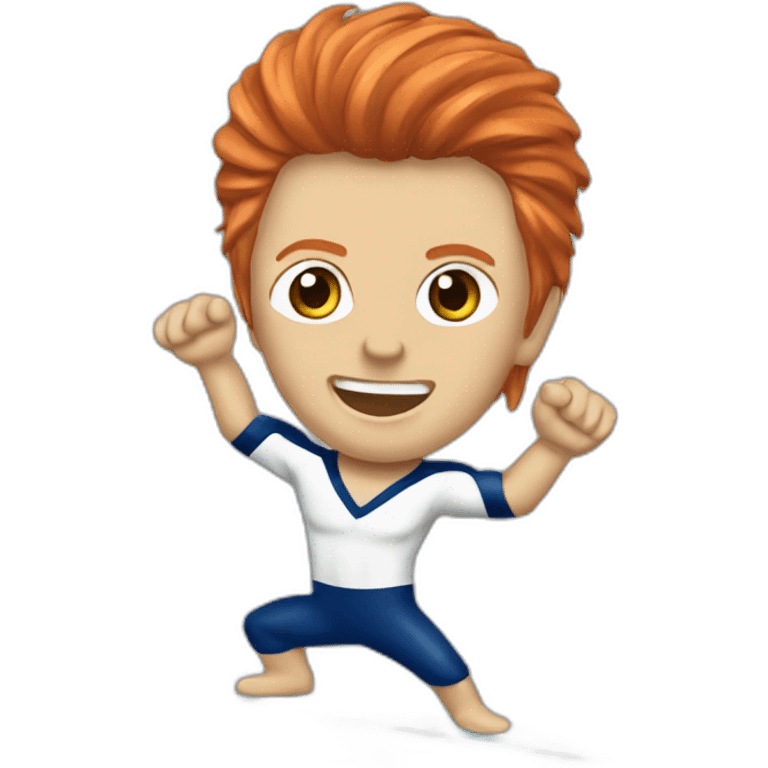 Bowie making surf cheer emoji