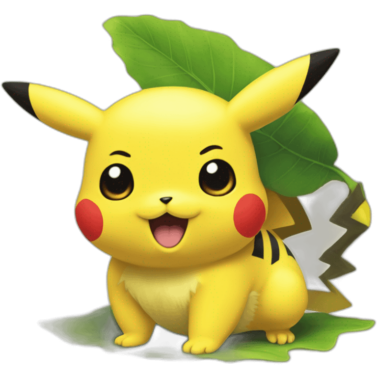 Pikachu sur Carapuce pokémon emoji