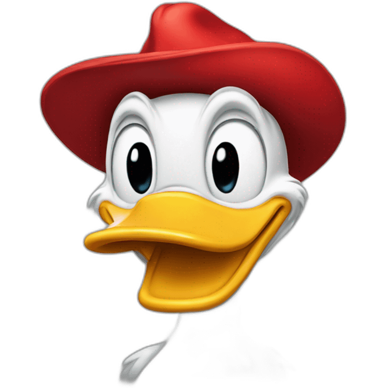 Donald duck with red hat emoji