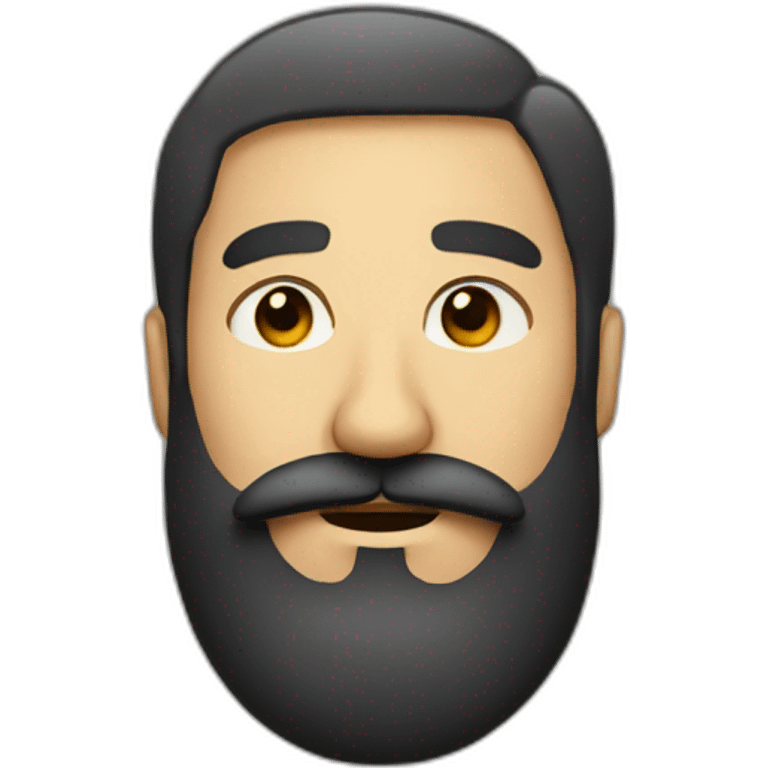 only black beard timmed mustache emoji