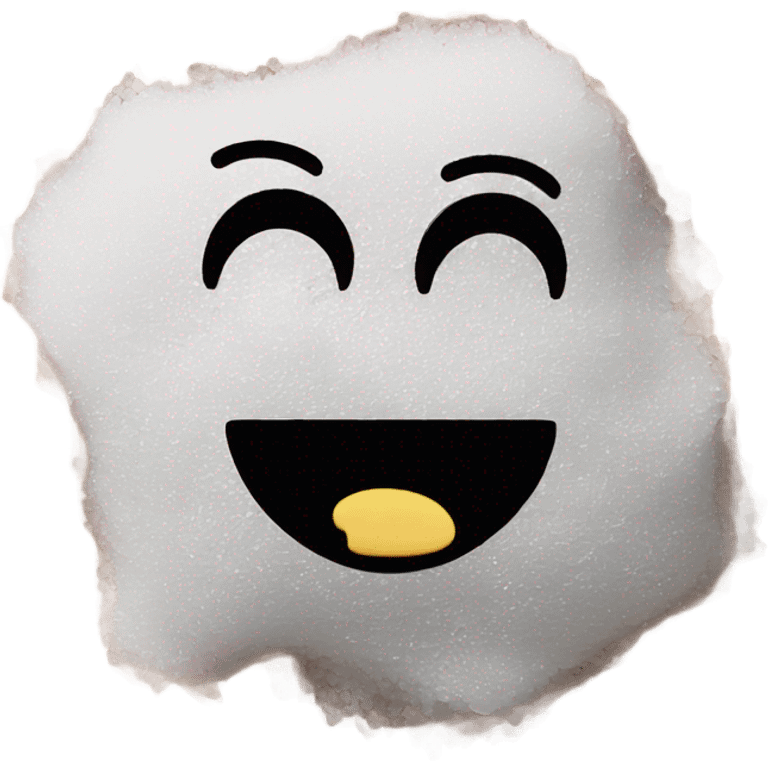 Happy face emoji next to a pile of salt  emoji