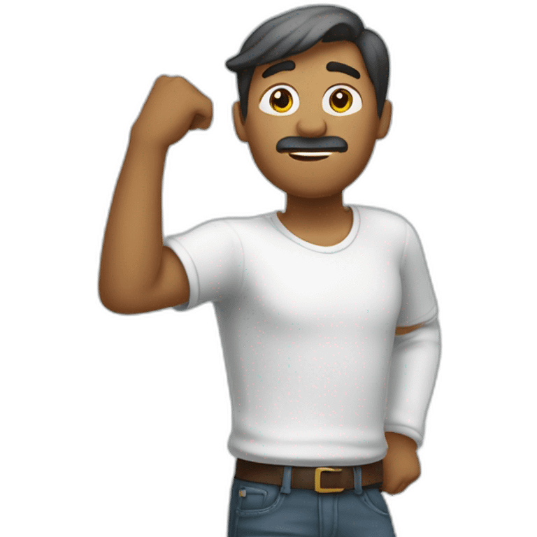 Un homme qui fait un dab avec ses bras emoji