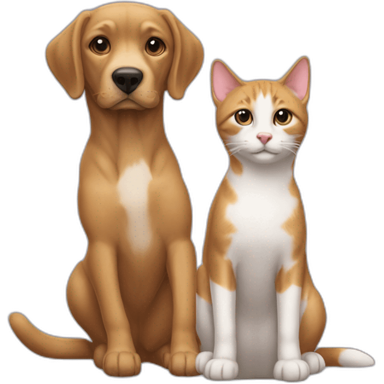 Un chien et Amoure d’un chat emoji