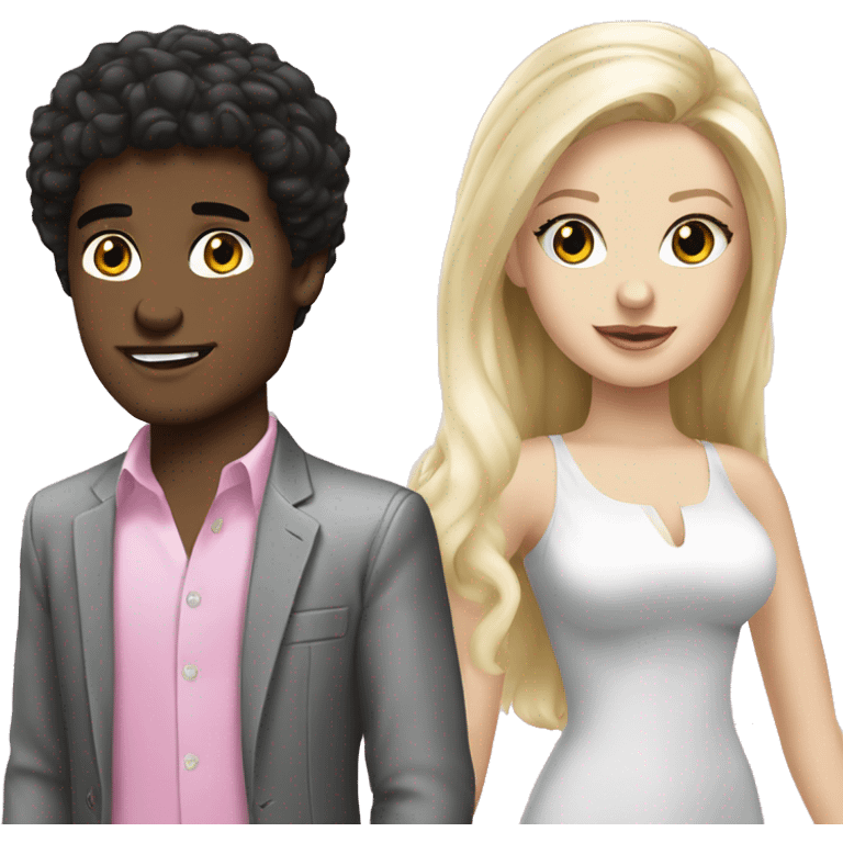 white boy with dark hair buying blonde girl pink Mercedes brabus emoji