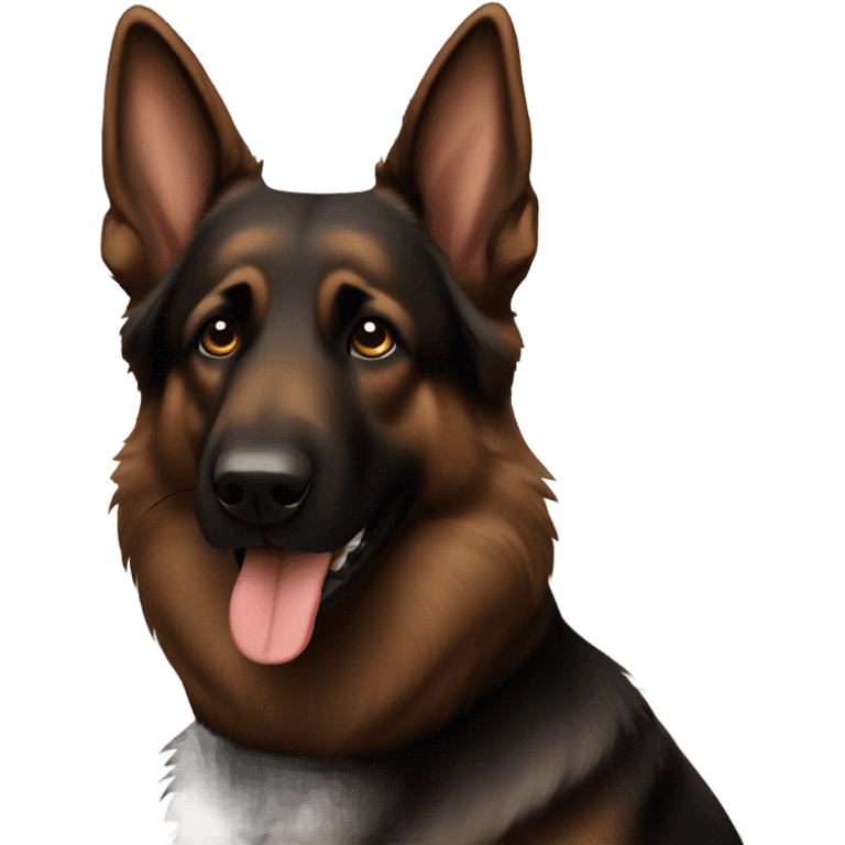 Dark brown German shepherd   emoji