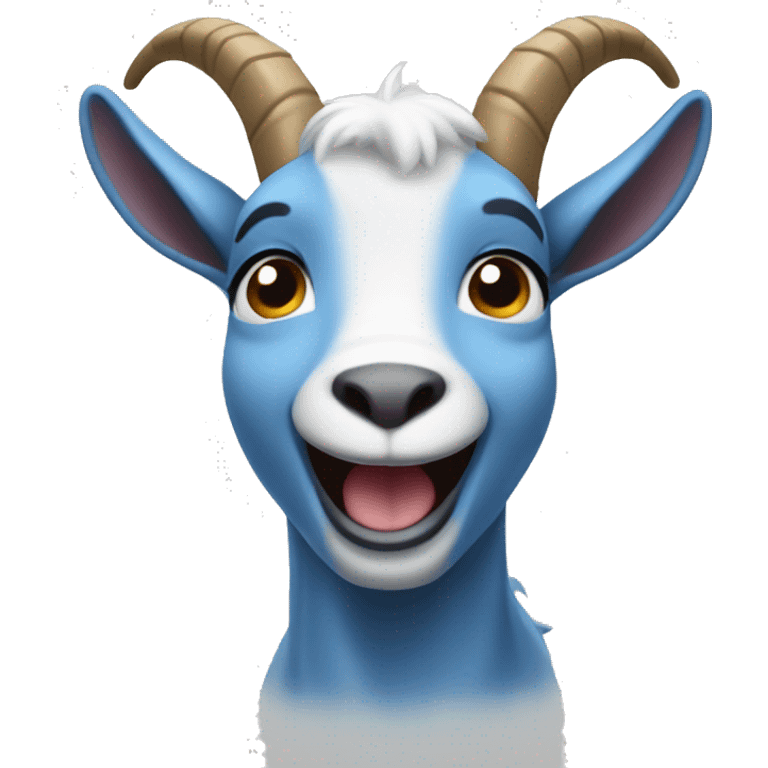 Blue goat whole body pretty smiling excited  emoji