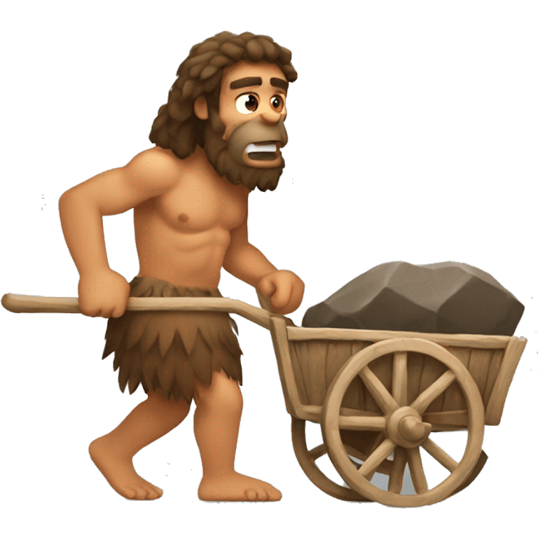 caveman pulling cart emoji