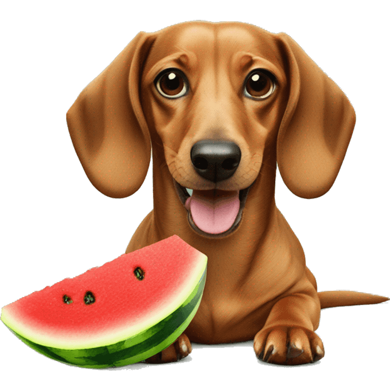 dachshund made of watermelon emoji