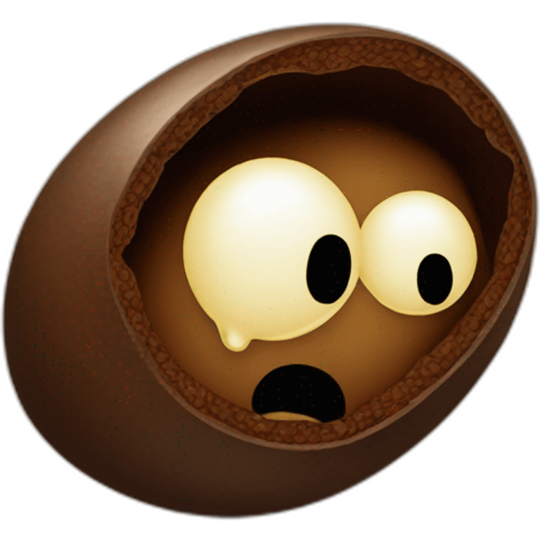 a coffee bean with a face, falling to its knees, looking upward with a grief-stricken face, asking "WHY??!??!!" emoji