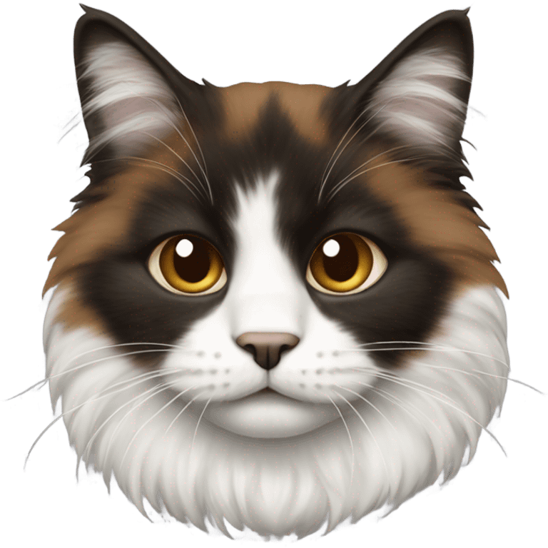 Brown and black and white fluffy cat  emoji