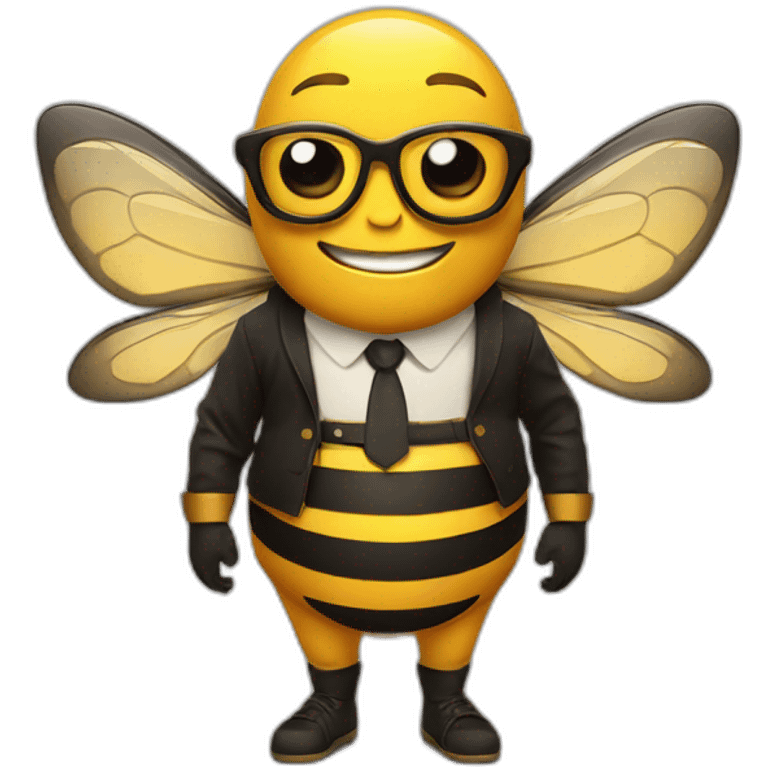 uncle bee with a beer belly and glasses emoji