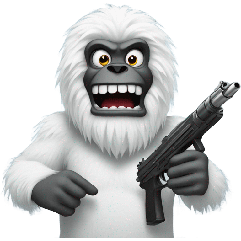 Yeti with gun emoji