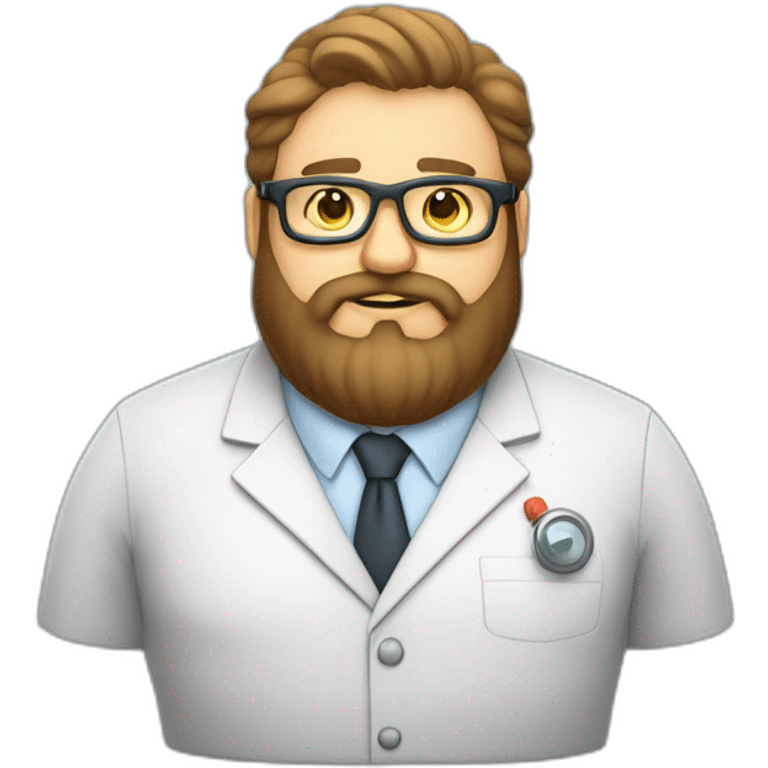 Fat strong bearded computer scientist with glasses emoji