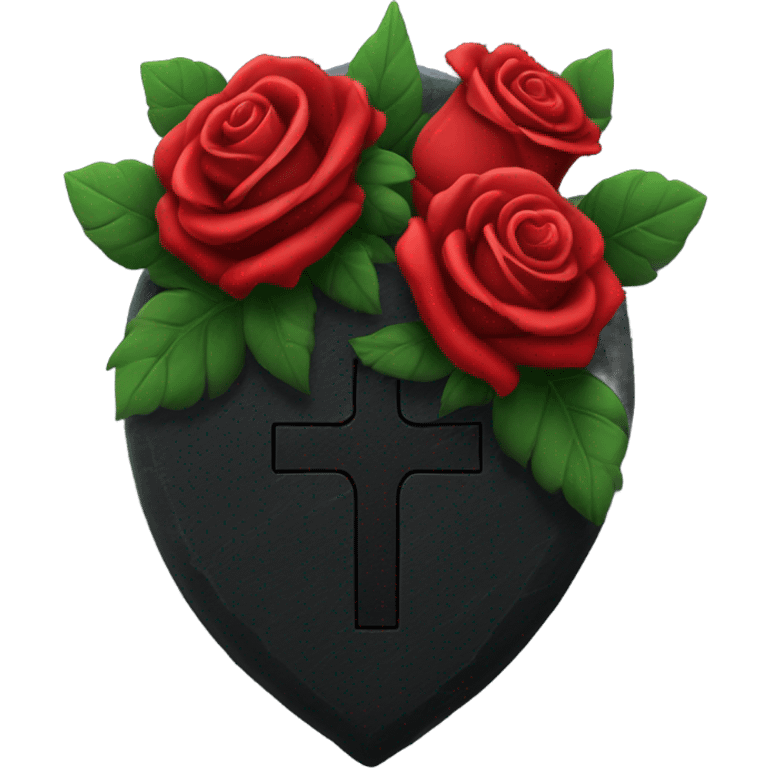 black grave with roses emoji