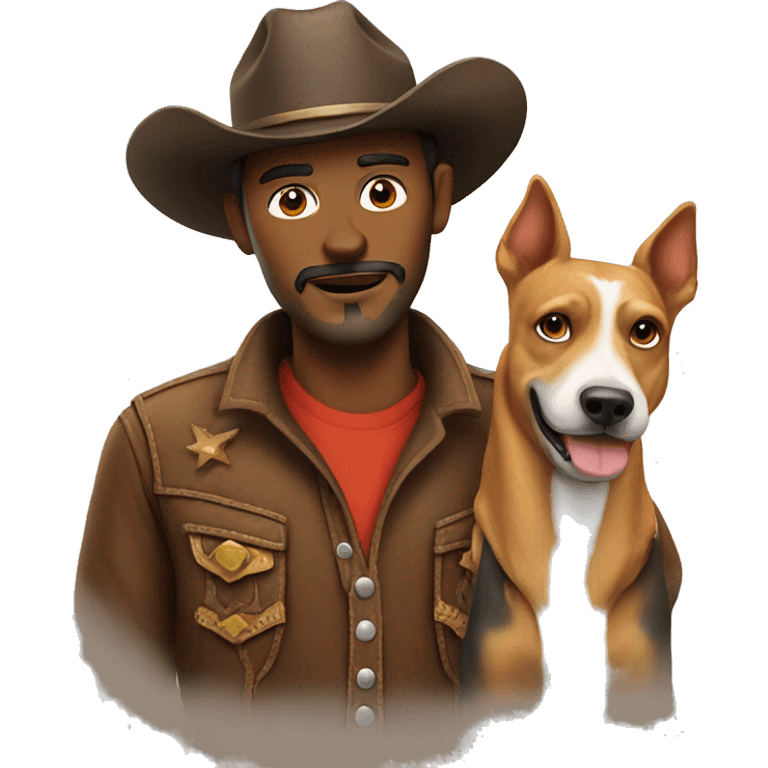 Cowboy with dog emoji