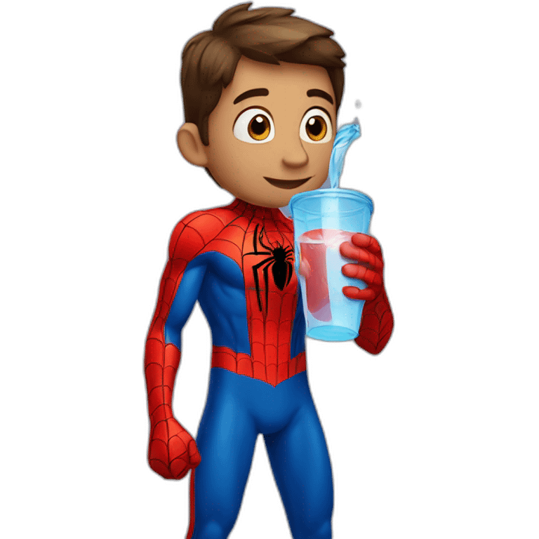 spiderman drinking water emoji