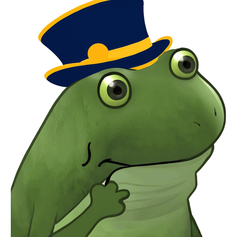 Frog with a fancy hat emoji