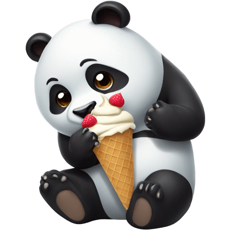 Panda eating ice cream emoji